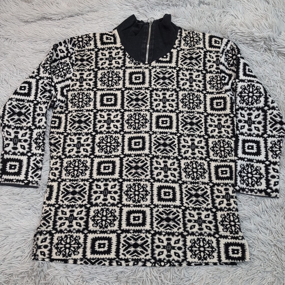 Vintage Mixit Sweater Womens L Cozy Comfort Casual Preppy Quarter Zip Grandma